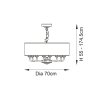 Lampa wisząca abażurowa lniana okrągła chromowana minimalistyczna klasyczna HIGHCLERE 99152 ENDON 